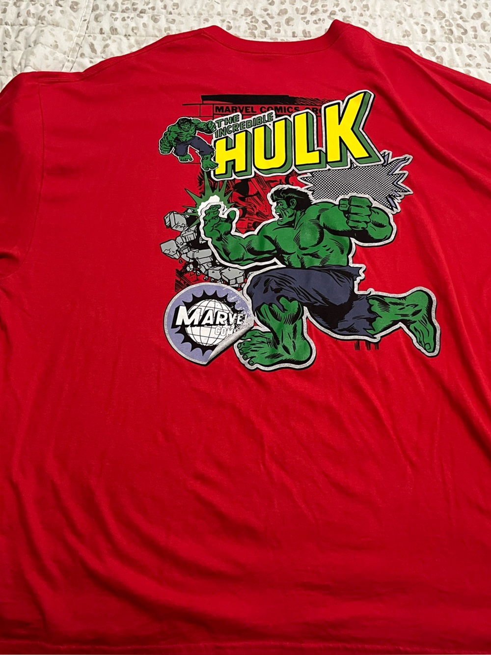 Marvel Red Hulk Chest Logo Short Sleeve Tee